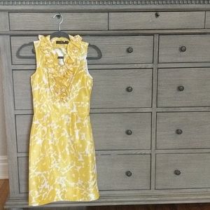 Floral The Limited Yellow Ruffle Collar Dress sz 0